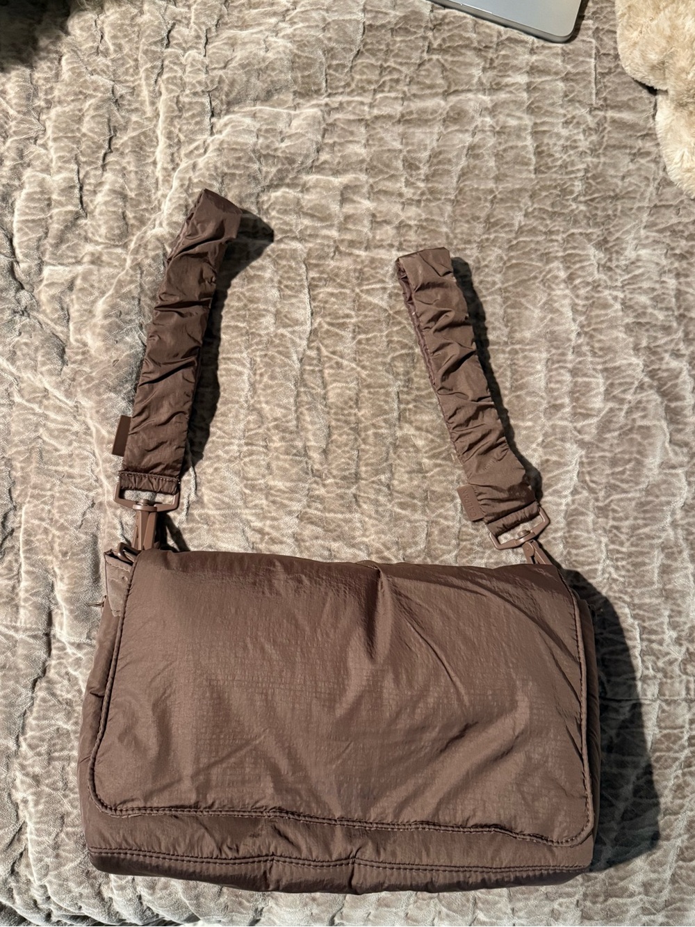 Brown Quilted Stroller Caddy Bag